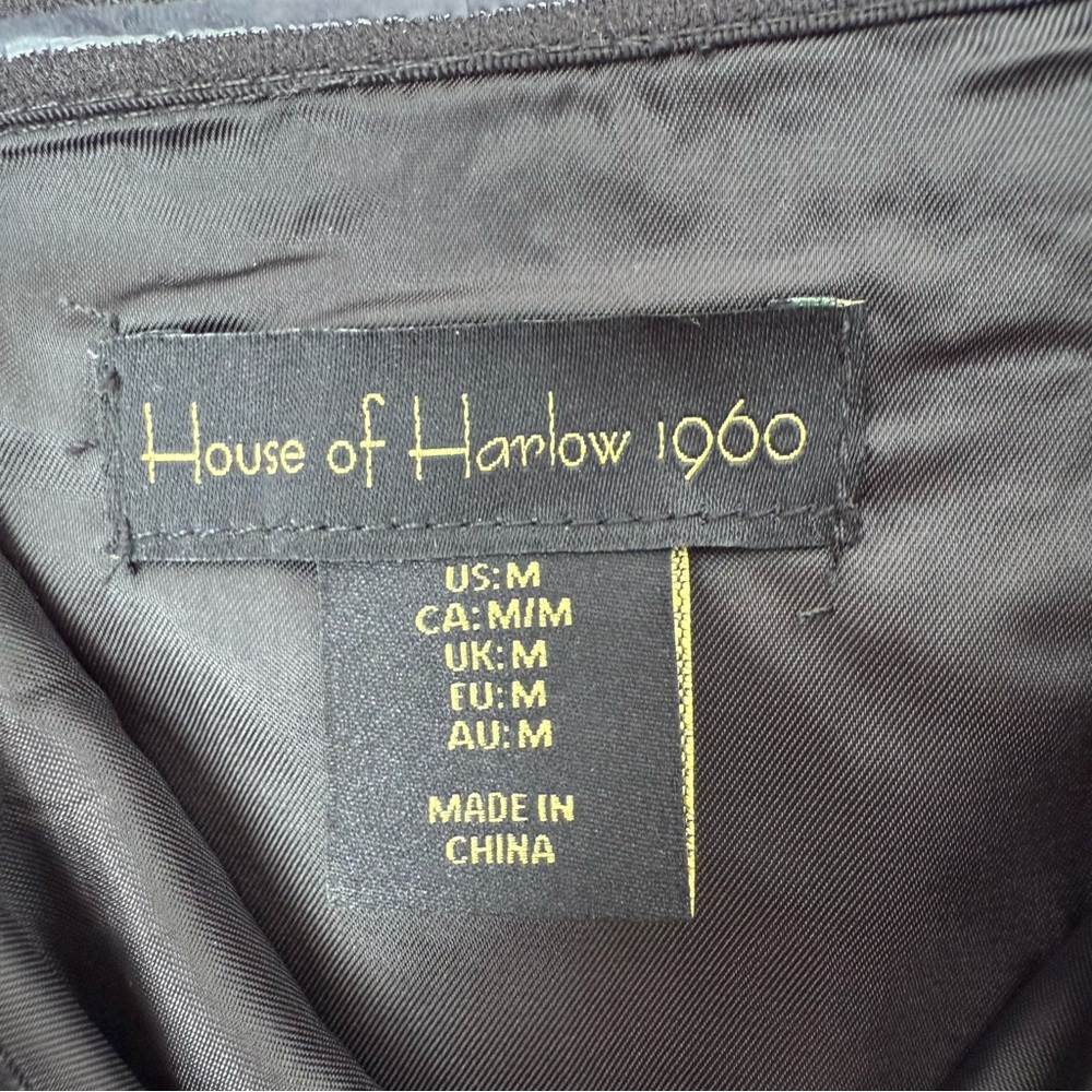 House of Harlow 1960 Boucle Dress Black Red Gold StrapS Preppy‎ Academia NEW - Picture 6 of 16
